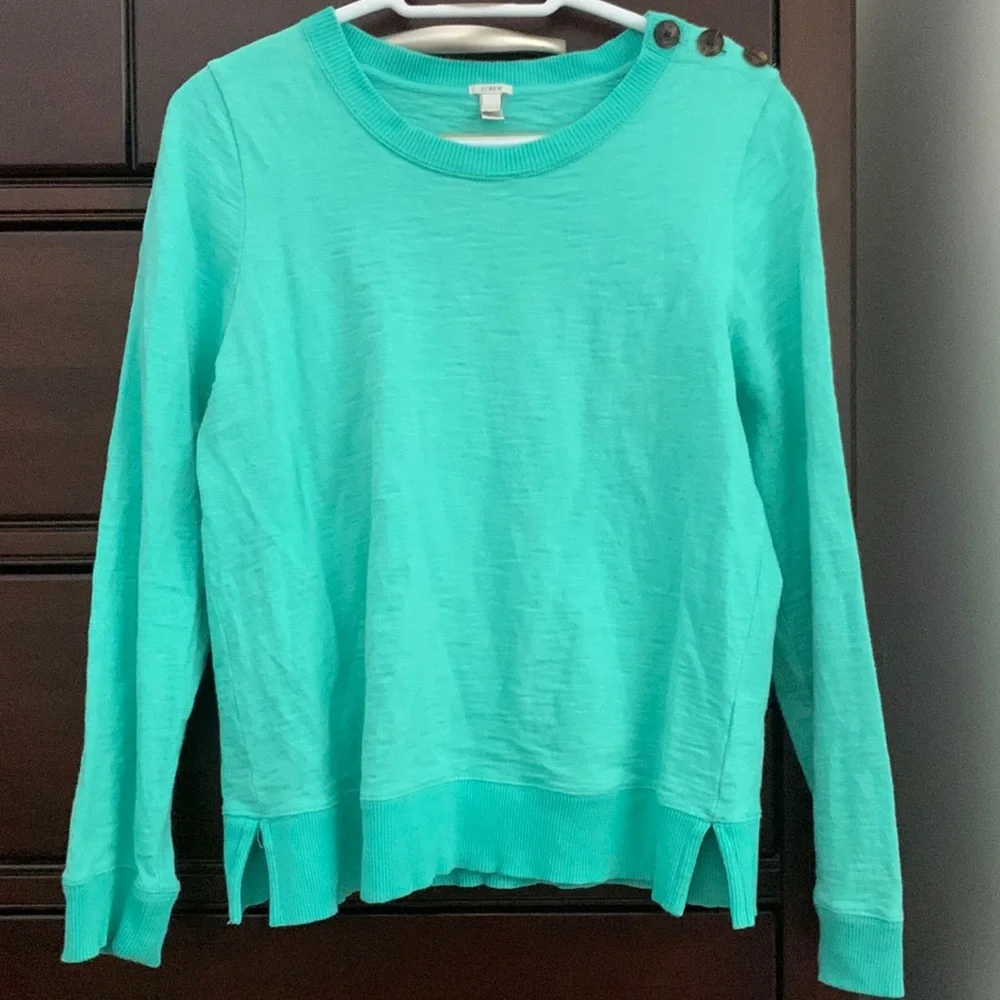 J.Crew tortoise shell button shoulder top - Picture 2 of 9